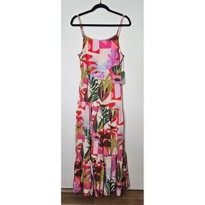 True‎ Destinations NEW Tropical Maxi Dress S Sleeveless Resortwear Casual Flowy